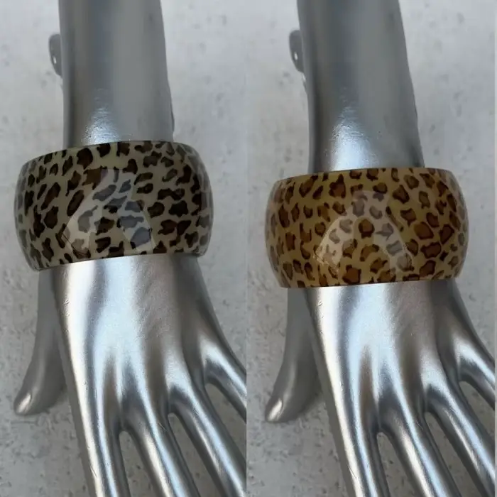 Bracelet en résine imprimé léopard géométrique Y2K mode coréenne bijoux à breloques pour femmes occasions spéciales