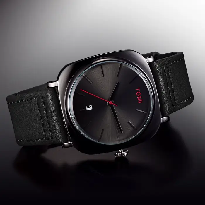 TOMI montre de conception d'affaires de mode pour hommes montre à petit disque carré de haute qualit