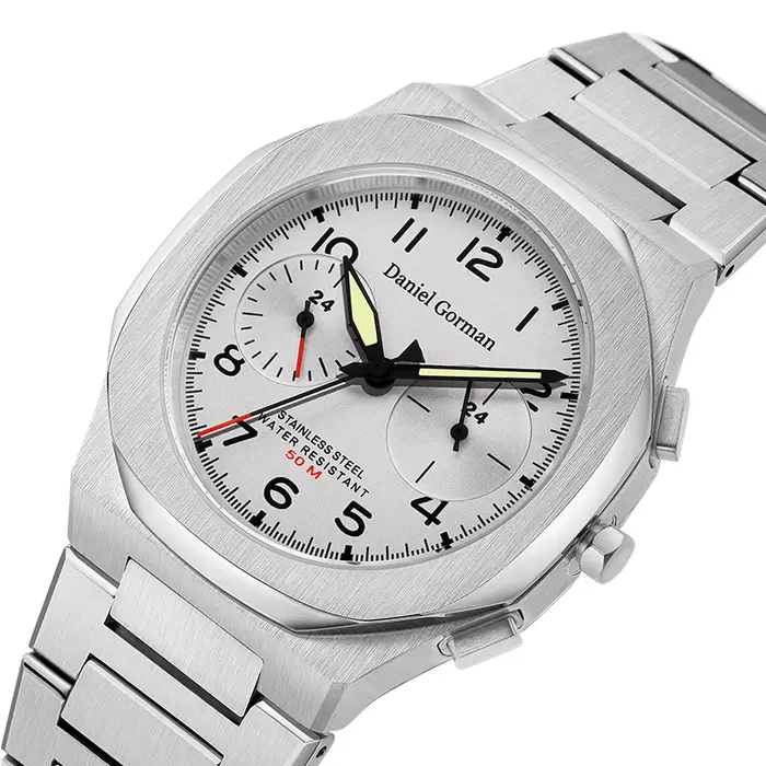 Montre Daniel Gorman élégante et multifonctionnelle résistante à l'eau pour homme avec affichage analogique-digital et date automatique