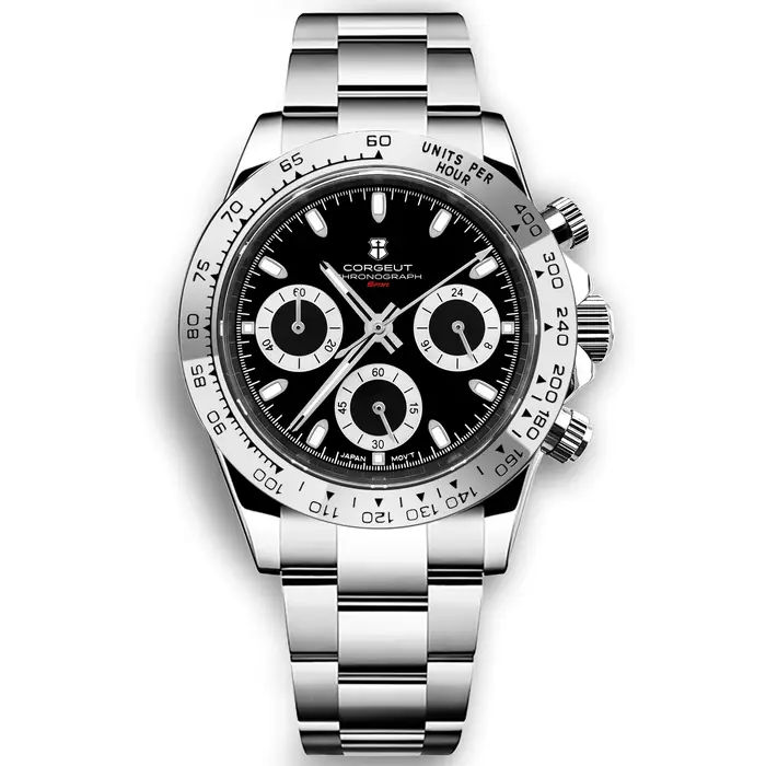 Corgeut 39mm montre à Quartz pour hommes chronographe de luxe mode saphir à la mode sport élégant ho