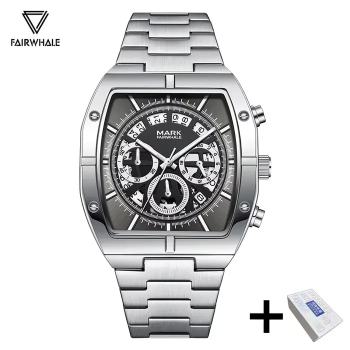 Montre-bracelet à quartz de luxe pour homme Fairwhale 2025, multifonctionnelle, étanche, tendance, c