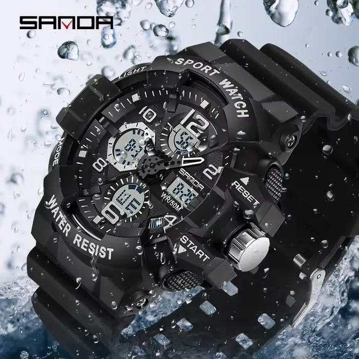 Montre militaire de marque SANDA G-Style pour hommes