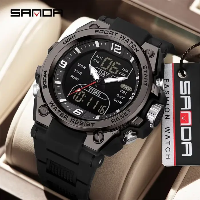 SANDA hommes montres militaires tactiques horloge de Style G pour homme montre de Sport