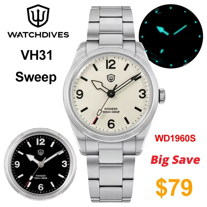 Watchdives WD1960S V2 montre à quartz pour hommes
