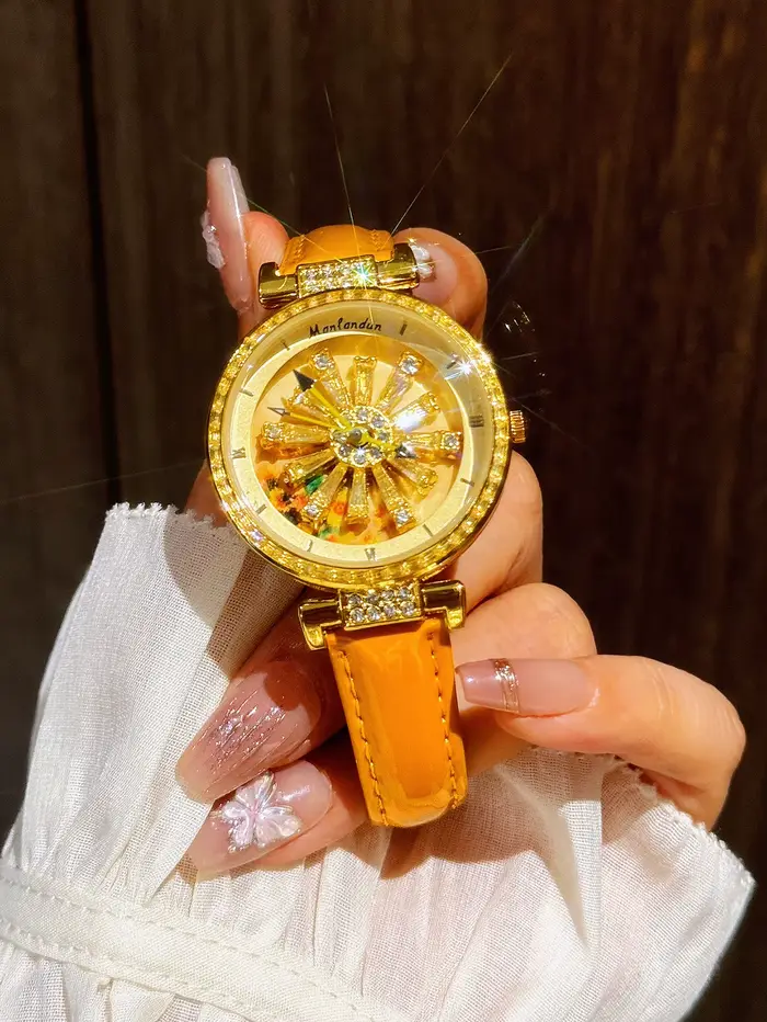 1 pièce de montre pour femme de luxe à la mode et accrocheuse incrustée de strass