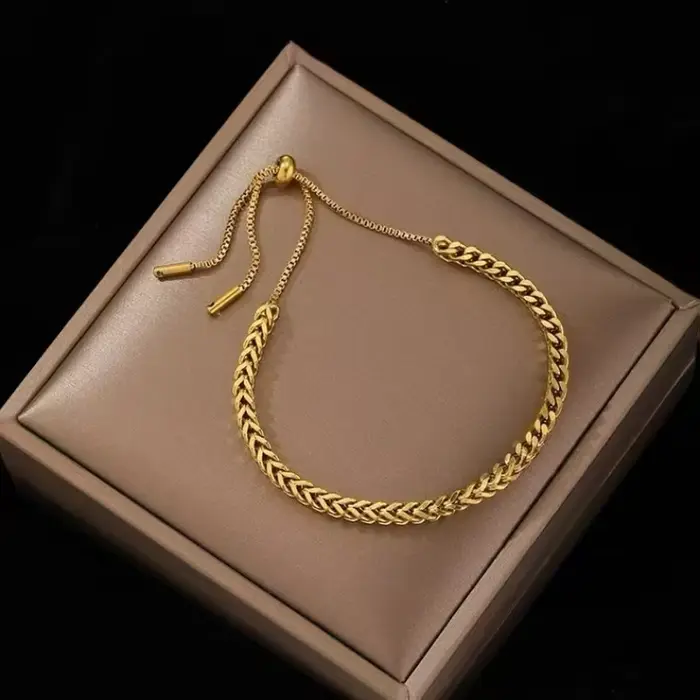 Bracelet ajustable exquis à nœud coulissant