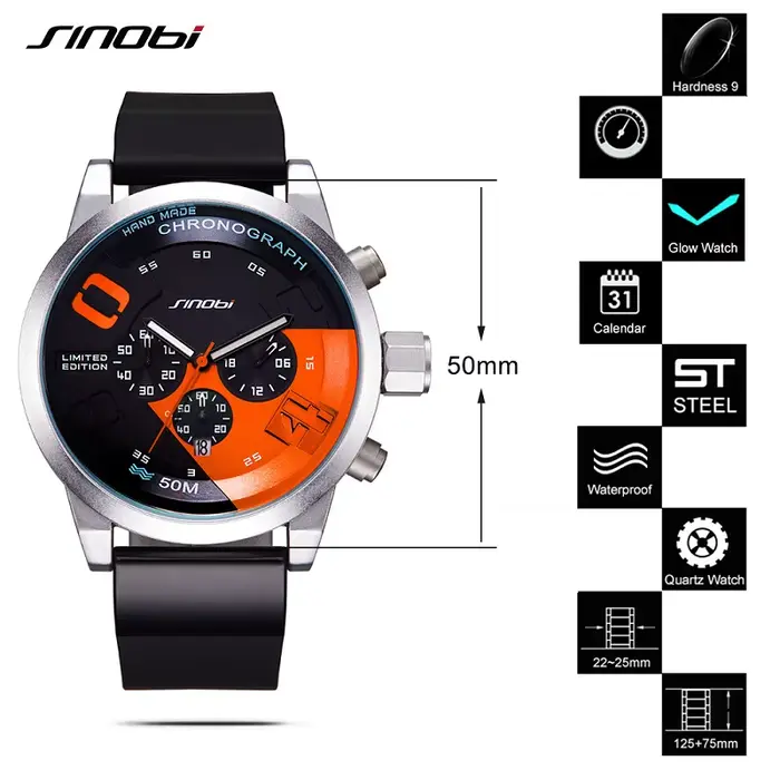 Montres de sport étanches pour hommes