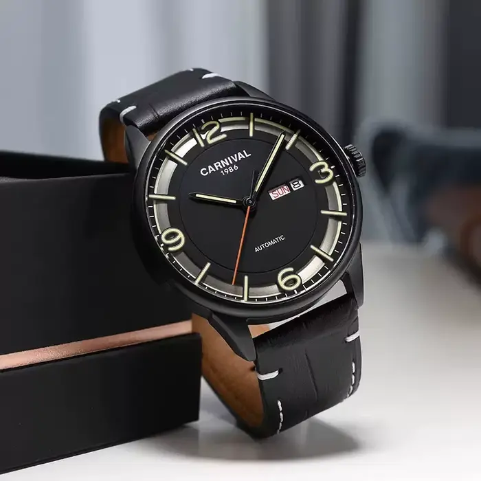 Montre Mécanique existent en Cuir et Verre Saphir pour Homme
