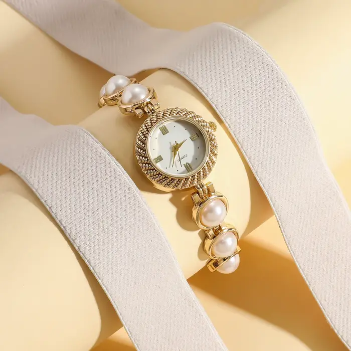 Nouvelle Montre Bracelet Élégante en Perles pour Femme
