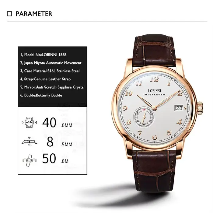 Lobinni – montre automatique pour hommes