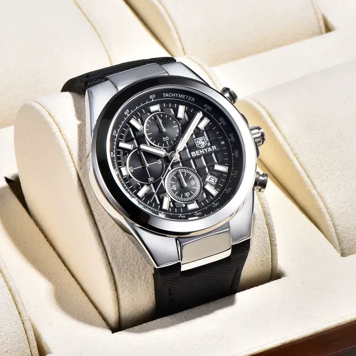 Montre Quartz PAGANI DESIGN Chronographe Résistante à l'Eau pour Hommes Occasions Spéciales Affaires Robuste Cuir