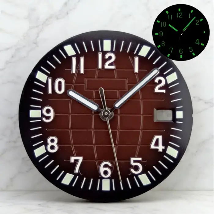 Cadran et aiguilles Aquanaut de 32 mm, plateforme lumineuse C3 à 12 heures, adaptés aux mouvements a