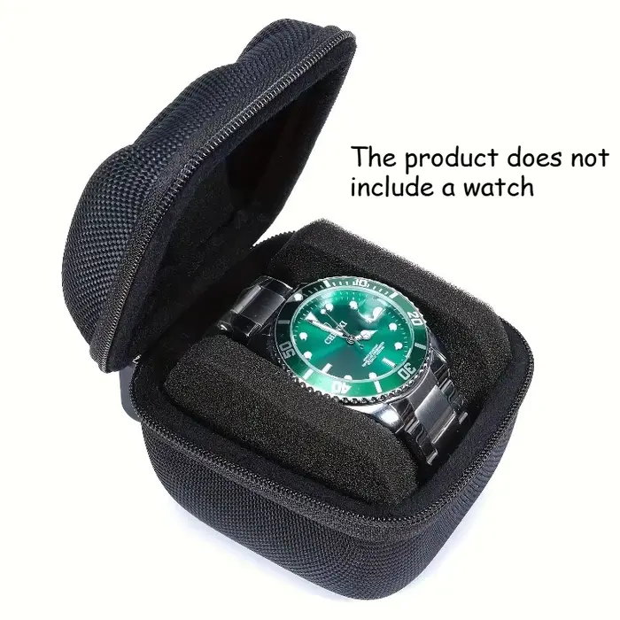 Boîte de rangement de montre noire, 1 pièce, étui rigide avec oreillers souples, doublure en velours