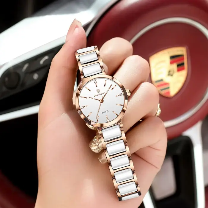 POEDAGAR Montre Femme Originale de Luxe Étanche en Acier Inoxydable Montre-Bracelet pour Dames Mode Exquise Montres à Quartz pour Femmes Reloj