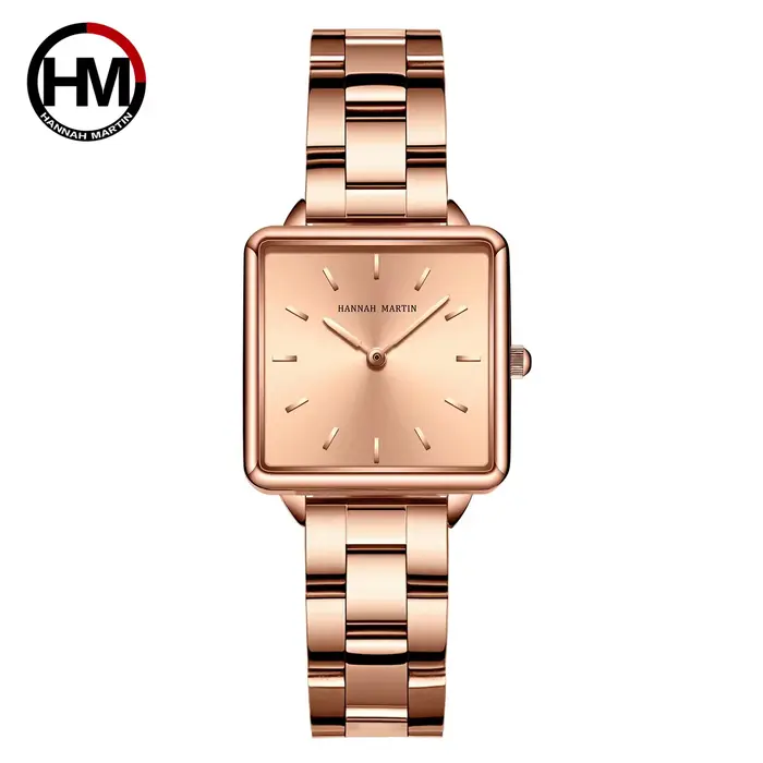 Hannah Martin marque Design Simple femmes Bracelet montre mode décontracté en cuir en acier inoxydable maille bande Quartz montres cadeau
