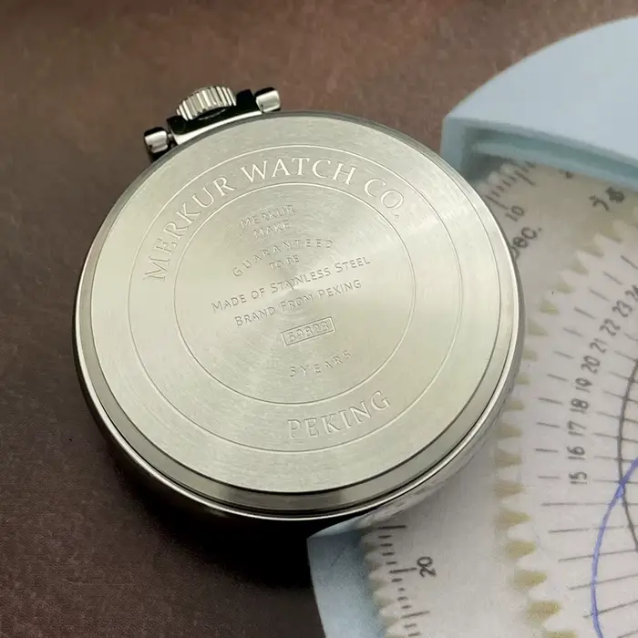 Merkur True Tourbillon montre de poche Vintage cadran en émail saumon