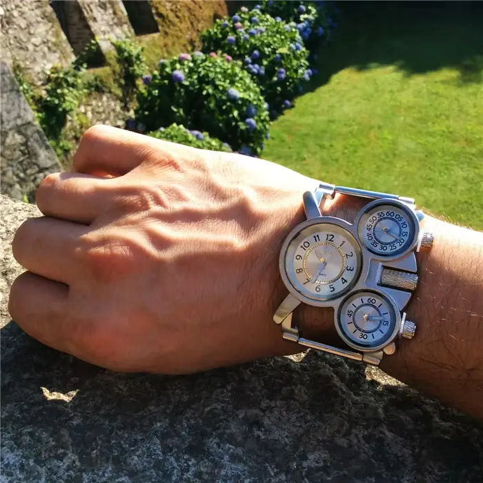 Oulm-Montre à Quartz en Maille pour Homme