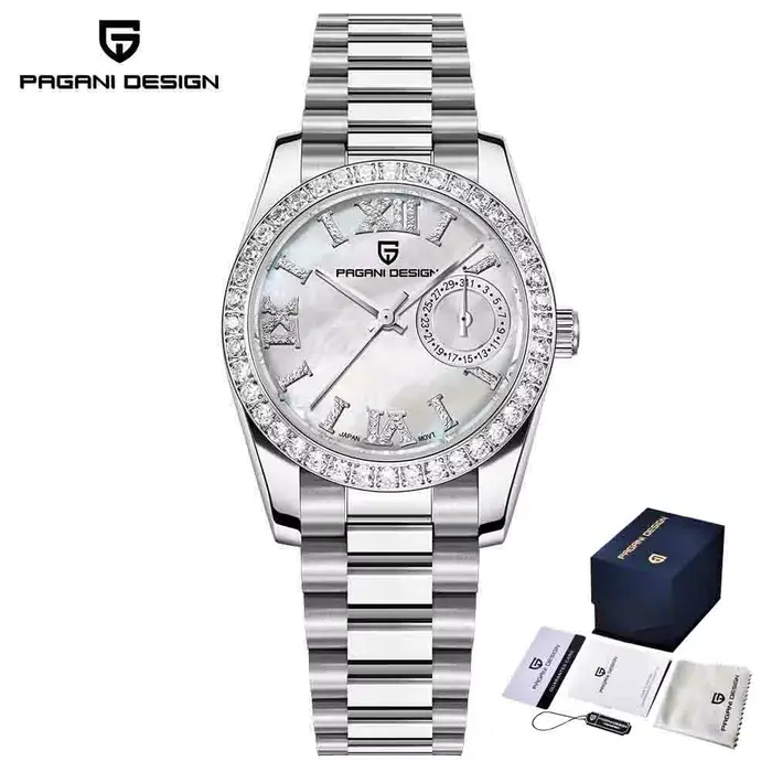Montre à quartz pour femme PAGANI DESIGN originale 32 mm VH65, saphir, acier inoxydable, cadran sert