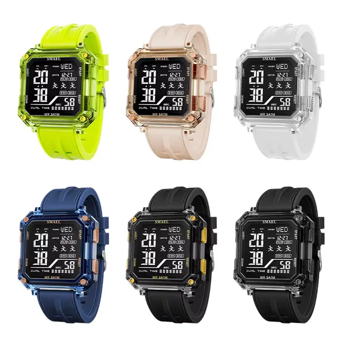 Montre SMAEL militaire homme numérique résistante à l'eau pour sport et aventures spéciales