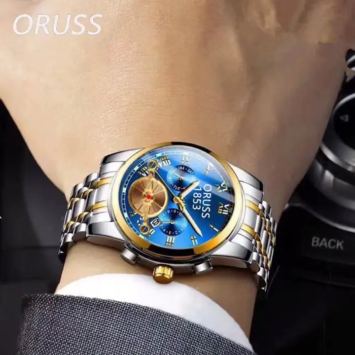 Montre à Quartz Luxe Étanche Homme Bracelet Acier Forme Cœur Horloge Date Occasions Spéciales