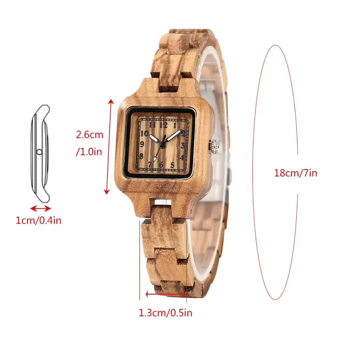 Montres à Quartz classiques de forme carrée pour femmes
