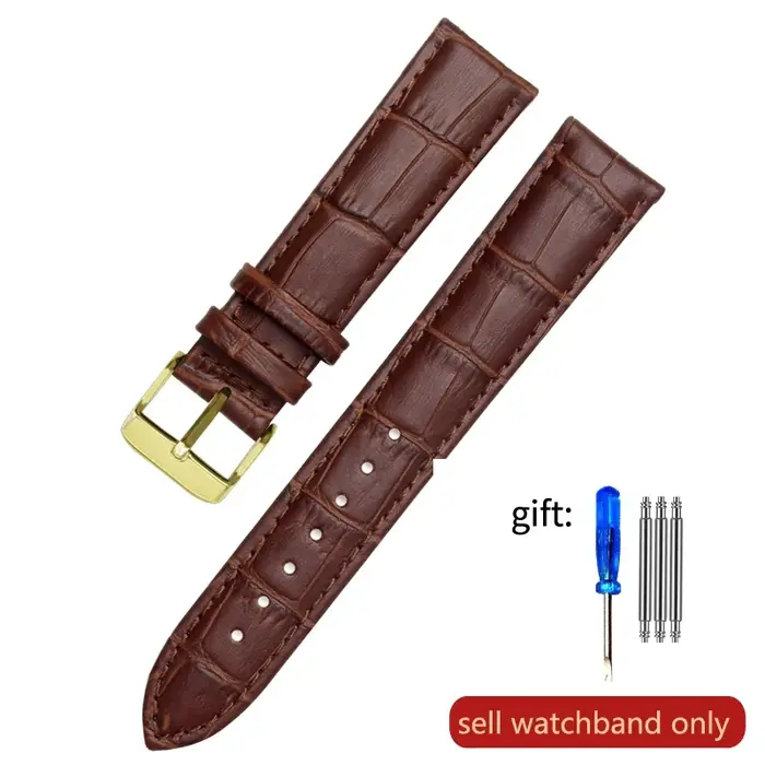 Bracelet de montre en cuir véritable pour hommes et femmes