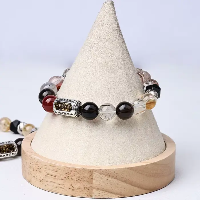Bracelet multi-gemmes en quartz fumé naturel pour réussir et richesse