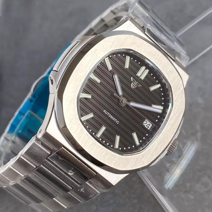 Montre Tandorio Automatique Boîtier Carré Acier Inoxydable Résistante à L'eau Occasions Spéciales Plongée Hommes