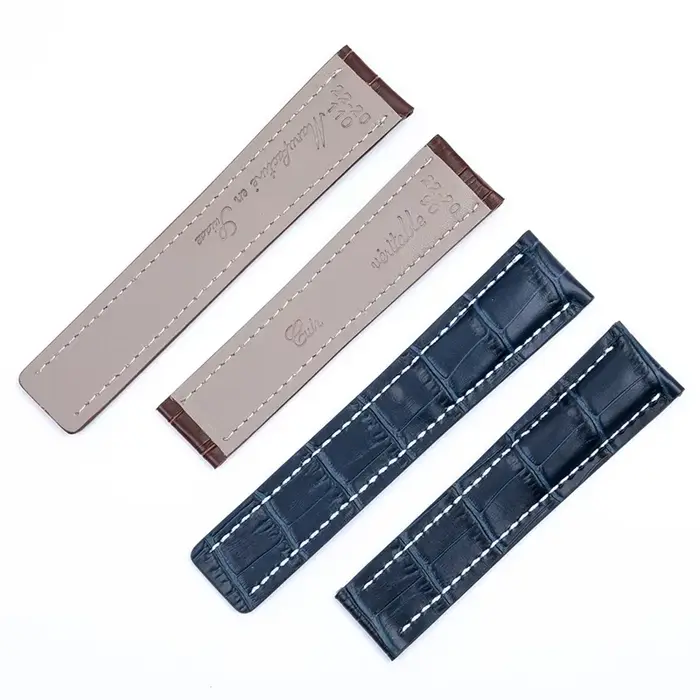 Bracelet de montre en cuir véritable étanche