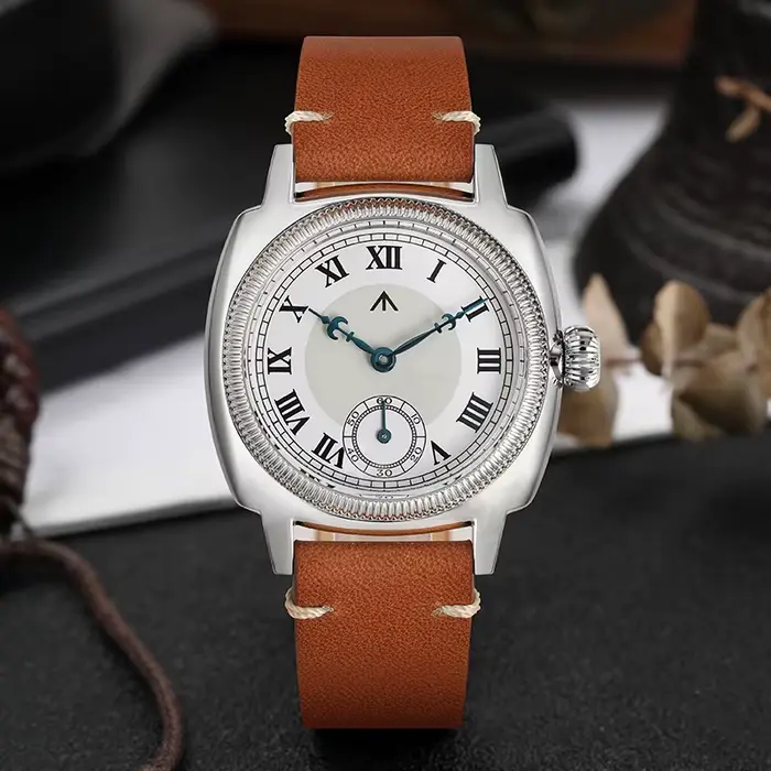 Montre Militado ML03 Vintage Quartz Boitier Carré Rétro Étanche 100M Bracelet Cuir Verre Saphir Occasions Spéciales Femme Homme Plongée Voyage