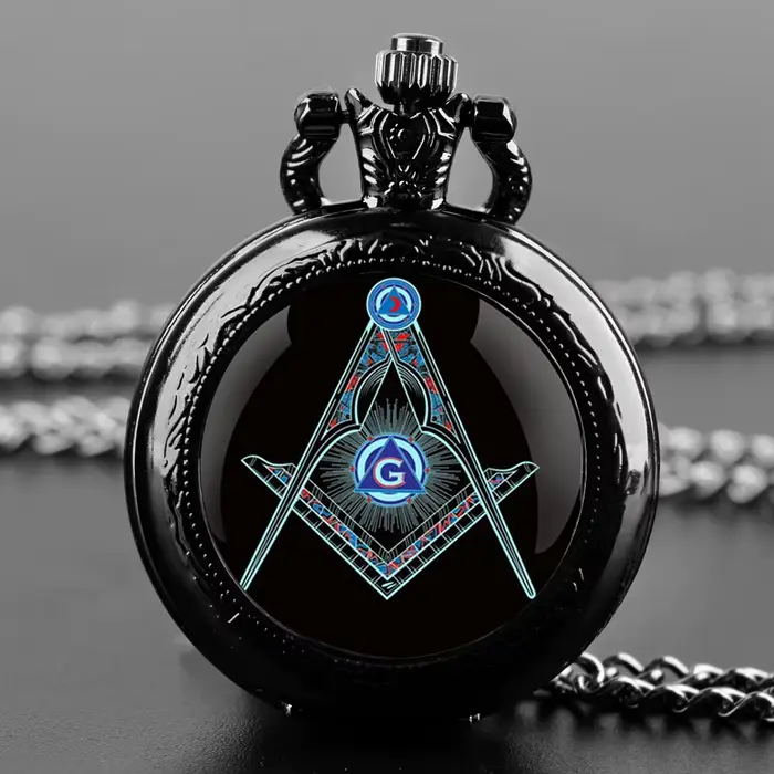 Montre de poche à quartz vintage Freemason Masonic Lodge Mason G