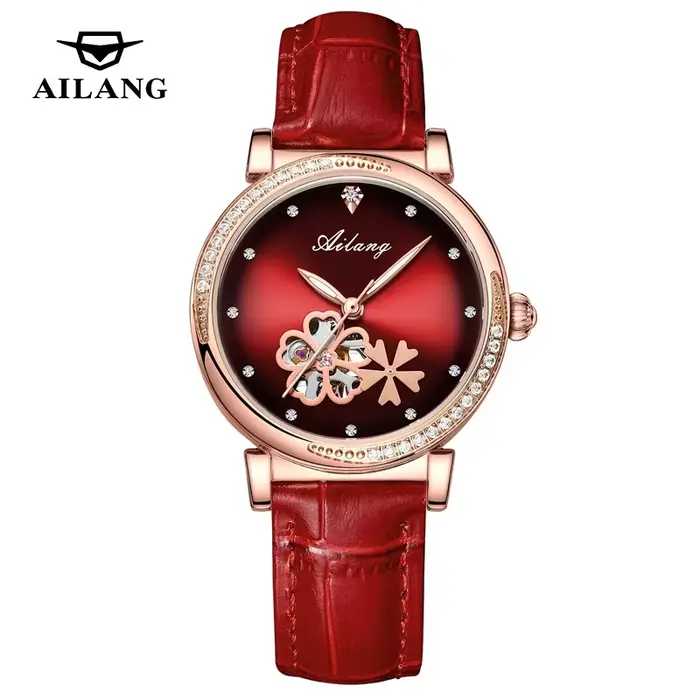 AILANG – montre automatique de luxe pour femmes, bracelet en acier inoxydable, or rose, à remontage 