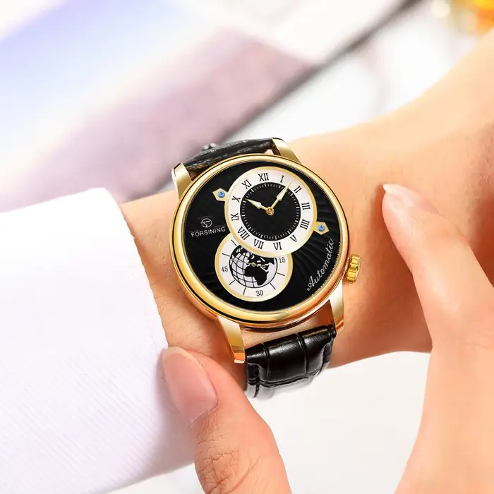 Nouvelle mode Sport course Design or noir hommes montres haut de gamme de luxe mâle automatique mécanique