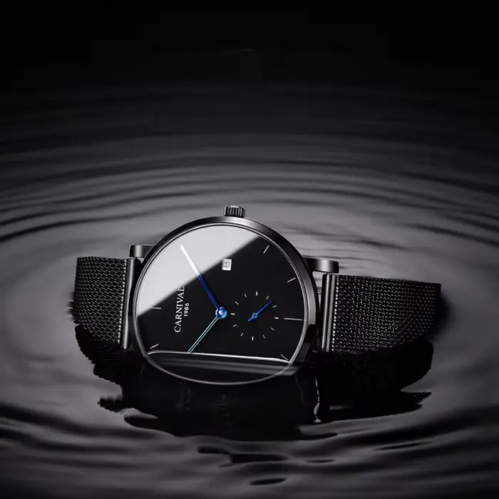 Carnaval marque montres de luxe pour hommes mode étanche en acier inoxydable calendrier automatique mécanique
