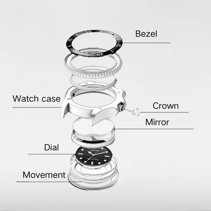 Montre mécanique automatique Submariner avec boîtier et bracelet en acier de 40 mm de diamètre et 14 mm d'épaisseur