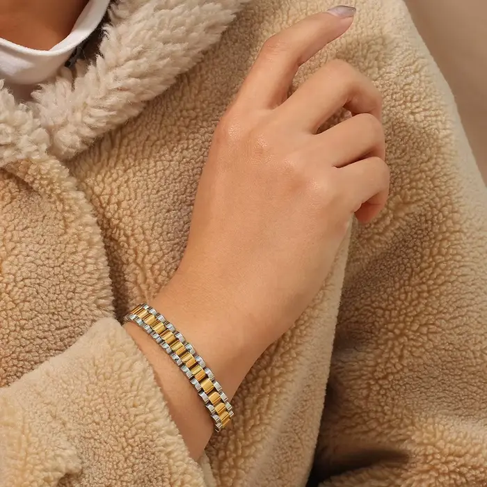 E.B.belle 2026 Nouveaux bracelets de montre en acier inoxydable couleur or et argent