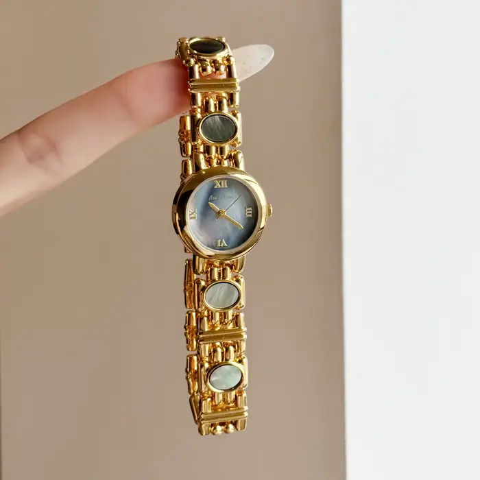 Montres de luxe légères pour femmes Aurora coquille naturelle Bracelet de haute qualité montre-Bracelet à Quartz chiffres romains cadran rond femme montre