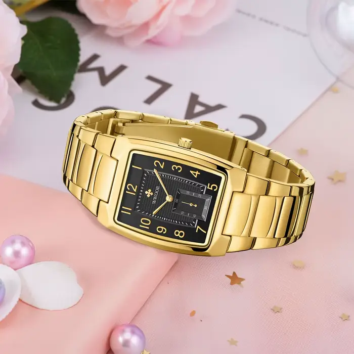 Montre à quartz en acier inoxydable étanche pour femme