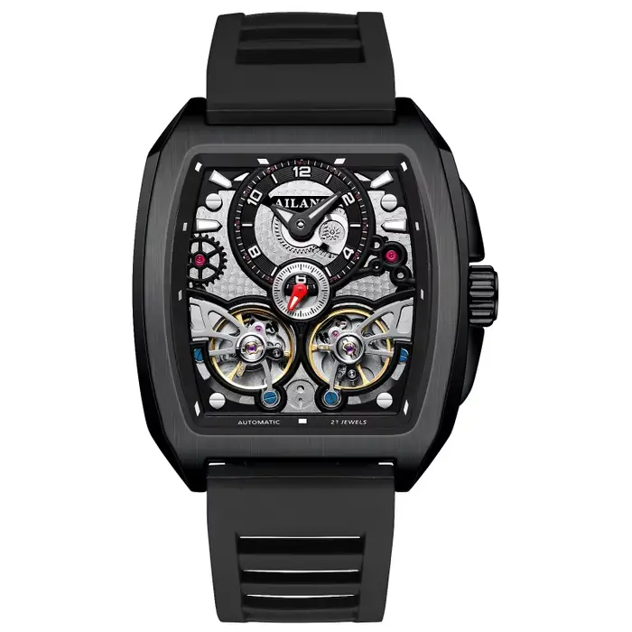 Nouvelle Montre Mécanique Tonneau AILANG 2026 pour Homme, Montre de Luxe Supérieure à Double Tourbil