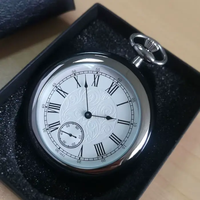 VIGOROSO montre de poche mécanique de luxe de haute qualité Jade et boîte en acier inoxydable