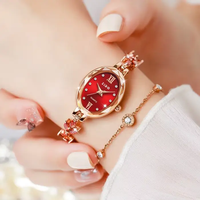 UTHAI V22 montres pour femmes lumière de luxe diamant incrusté montre femme étanche ovale dames mode Quartz Bracelet montre-Bracelet