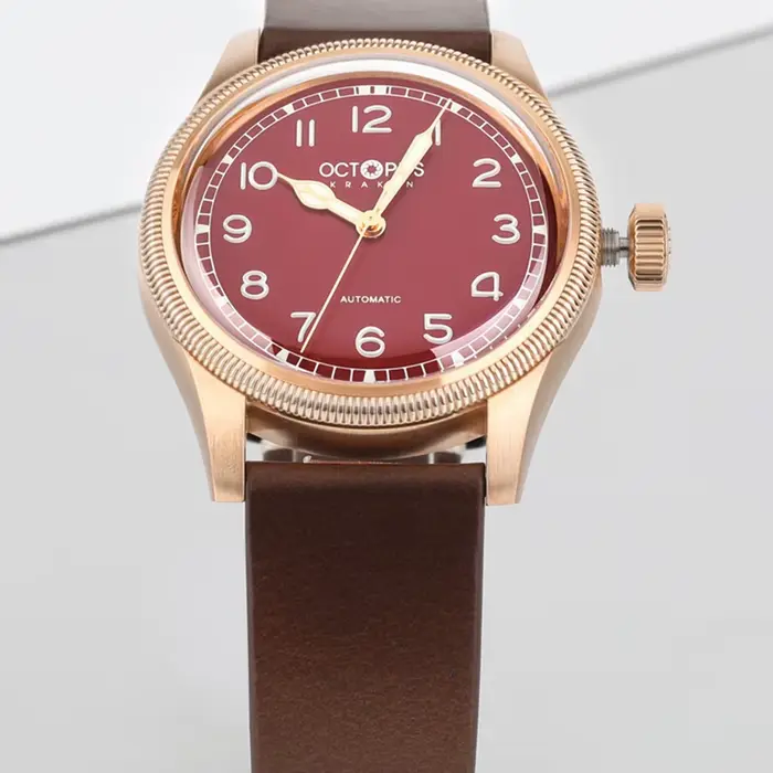 Octopus Kraken montre rétro CuSn8 40mm PT5000 mouvement mécanique automatique saphir cristal lumineux 10Bar