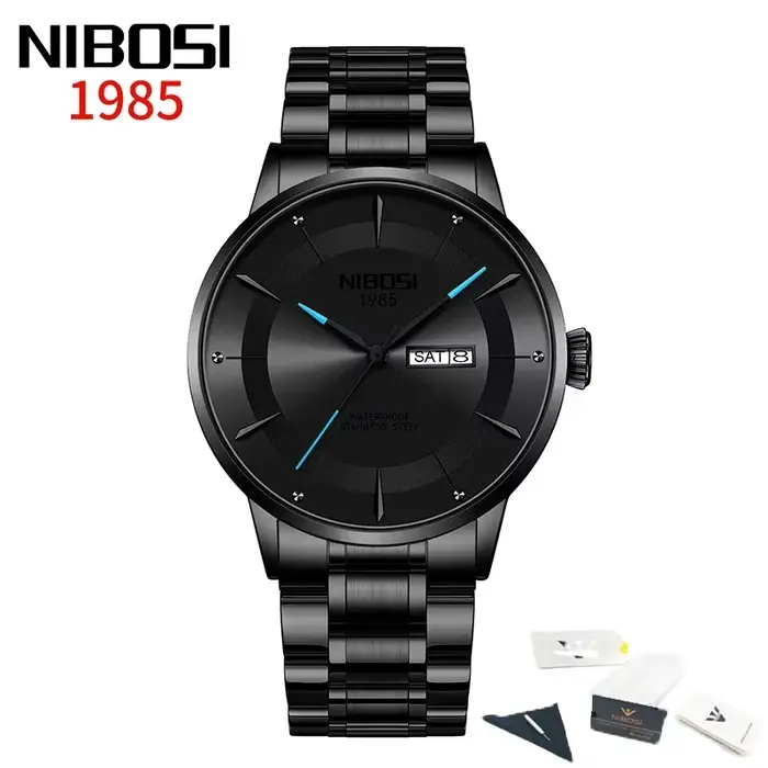 NIBOSI 2025 Reloj Hombre hommes montres haut de gamme de luxe hommes montres en acier inoxydable éta