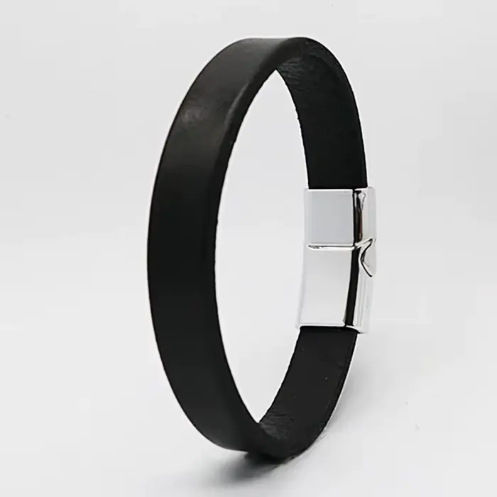 Bracelet en cuir de vache Vintage Simple pour hommes, polyvalent, créatif, boucle magnétique, access
