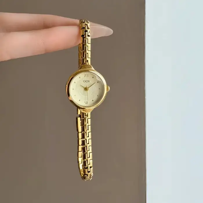 Montre de luxe pour femme, montre à Quartz de haute qualité, ton or, Bracelet délicat, Premium, rési