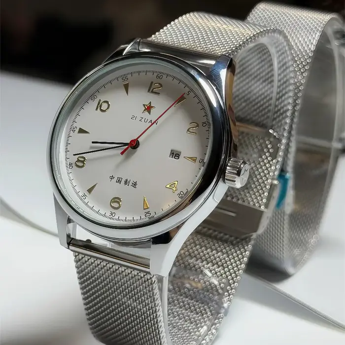 Nouvelle Montre Pilote Homme 2026 1963 41mm Rétro Classique Aiguilles Dorées Bracelet Cuir Acier Inoxydable