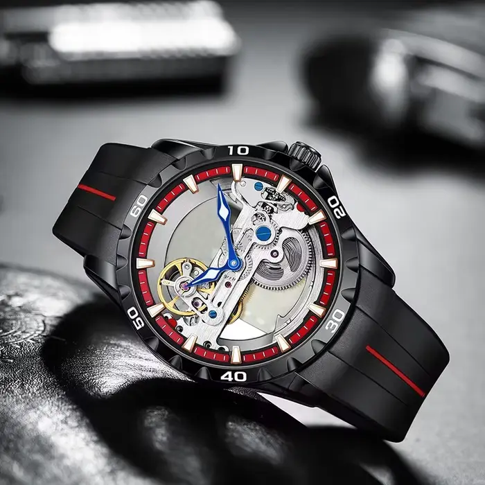 Montre mécanique automatique lumineuse de style TikTok Coupe du Monde