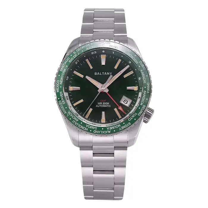 Baltany – montre automatique pour hommes, 40mm, GMT, mécanique, miroir saphir, plongeur, étanche à 2