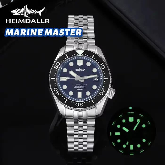 Heimdallr – montre pour hommes MM300 Sumo SBDX, 300M, étanche, verre de saphir C3, cadran vert lumineux, mouvement automatique NH35