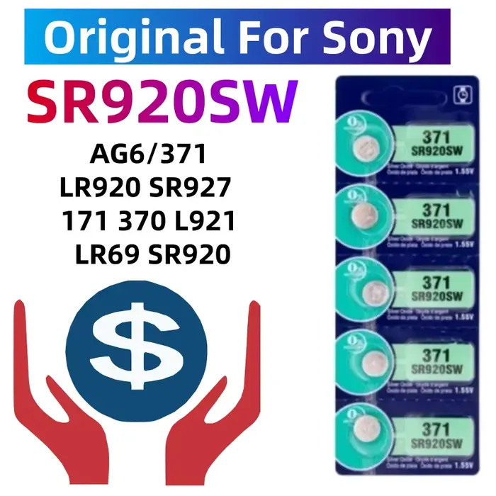 Original pour SONY AG6 371 SR920SW LR920 SR927 171 370 L921 LR69 SR920 piles bouton pour montre jouets pile à distance